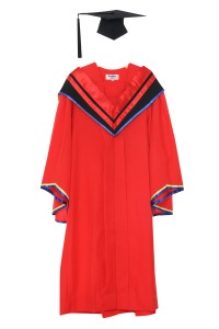 訂做澳門科技大學博士法學院畢業袍  黑色正方畢業帽 紅色v領披肩 博士畢業袍生產商DA160